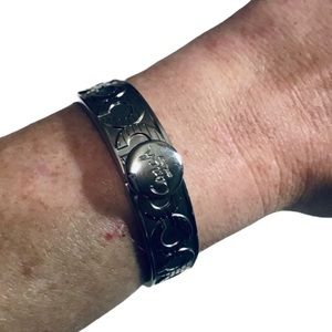Beautiful coach bracelet silver tone bangle